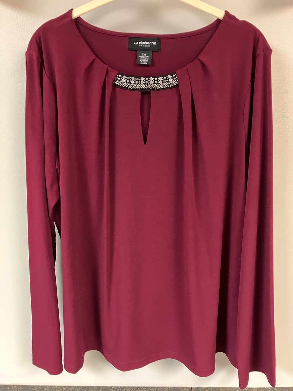 Liz Claiborne career wine colored detailed shirt xxl